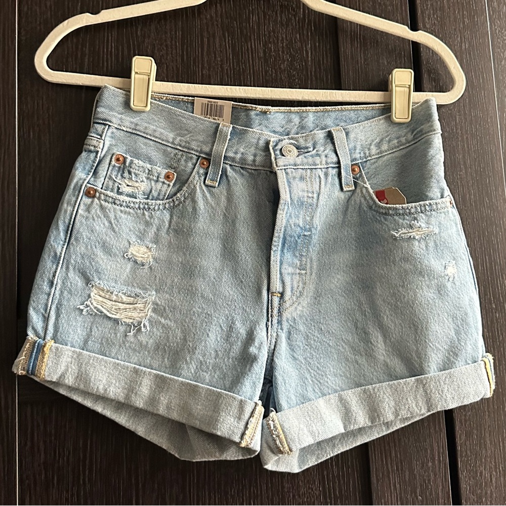Levi’s 501 Mid Rise Cuffed Denim Shorts